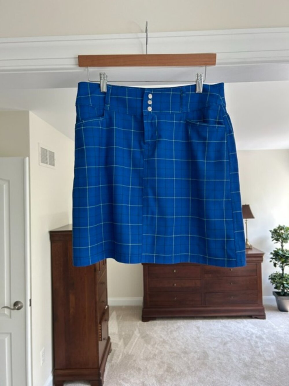 JoFit Blue Plaid Golf Skort | Built-In Shorts | Size 4